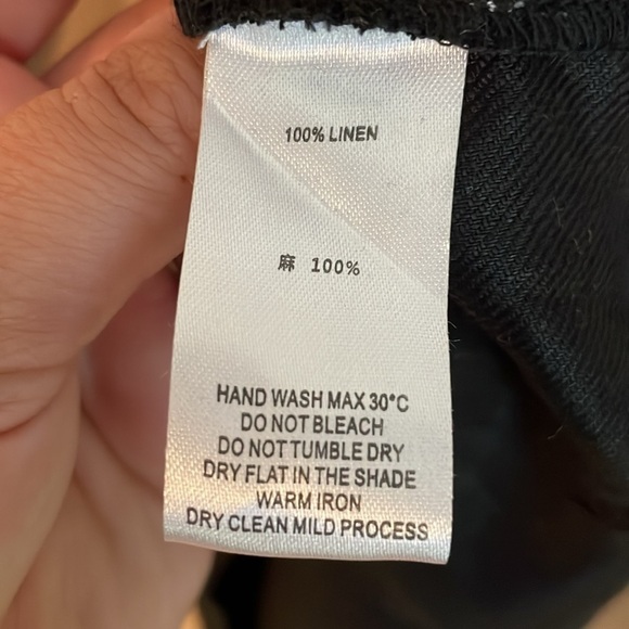 Saralam Women's Tan & Black 100% linen midi dress size 1X NWT! Lagenlook Neutral - Picture 11 of 14